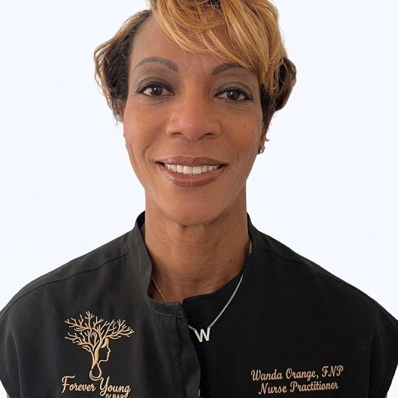 Wanda Orange in a Forever Young IV Bar uniform